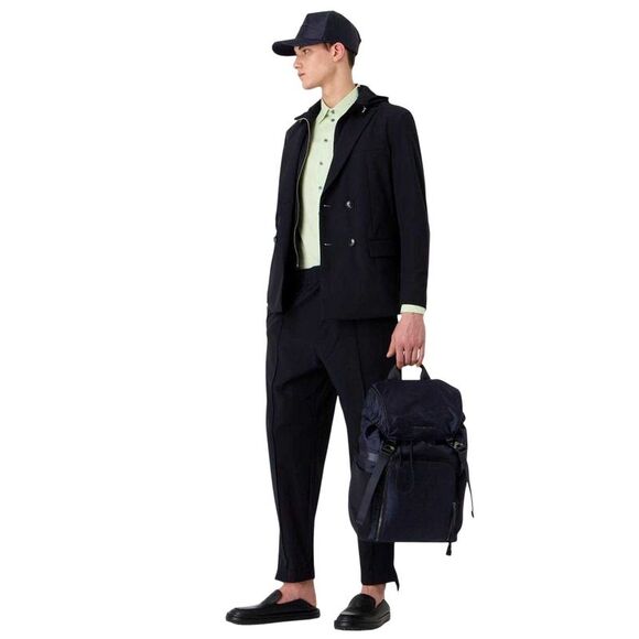 Emporio Armani Mens Plain Cotton Shirt / Green - Picture 5 of 5